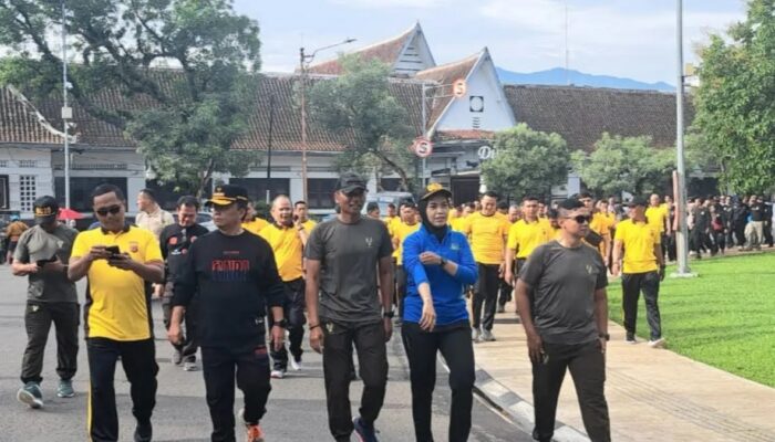 Jalin Kebersamaan, Forkopimda Sumedang dan Penyelenggara Pemilu Gelar Olahraga Pagi